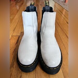 WHITE | 2976 SMOOTH LEATHER PLATFORM CHELSEA BOOTS